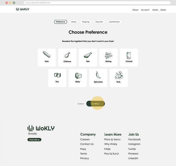 Choose Preference Page